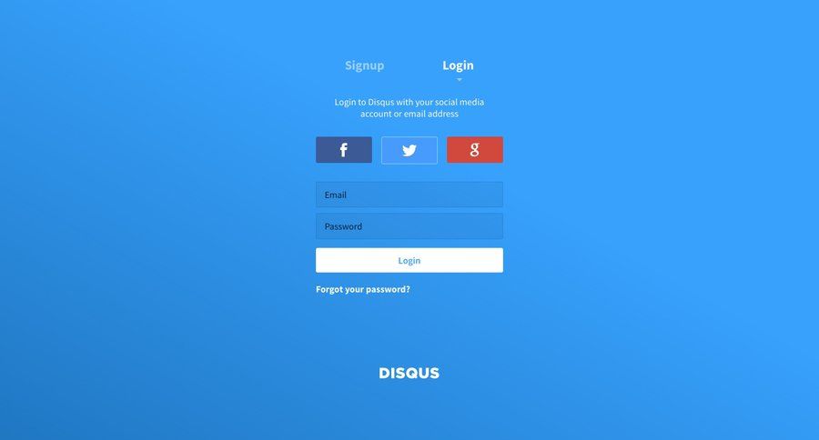 Disqus
				signin page example