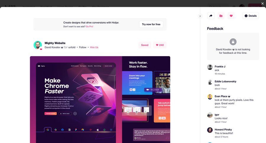 Dribbble
			    ux ui design