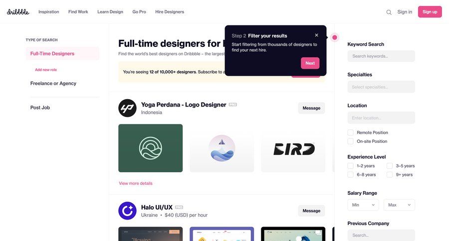 Dribbble
			  ux ui design