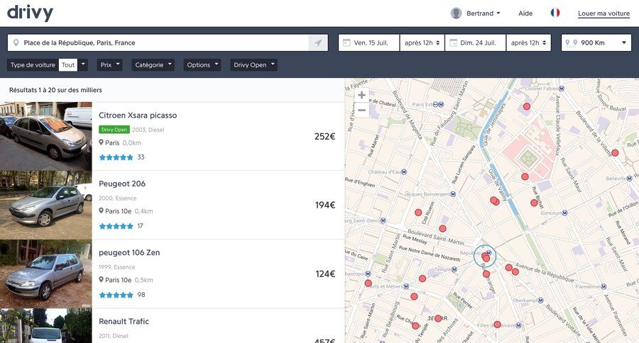 Drivy
				search page example