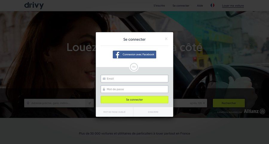 Drivy
				signin page example