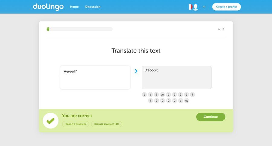 Duolingo
				onboarding page example
