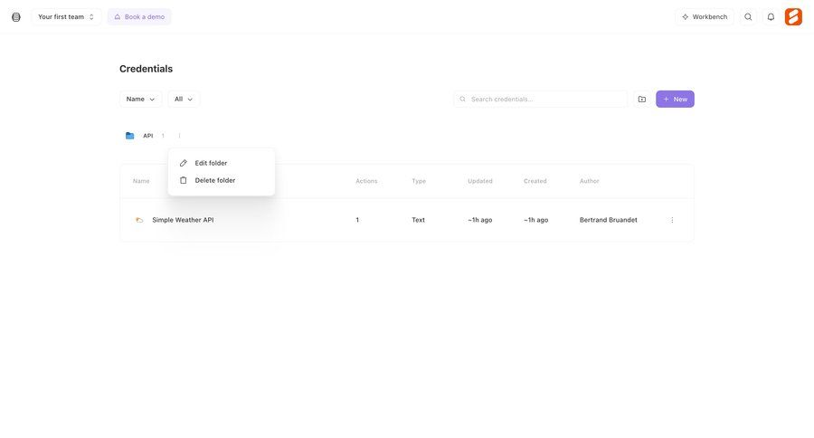 Tines
			 data management delete folder management api management security menu table ui page example