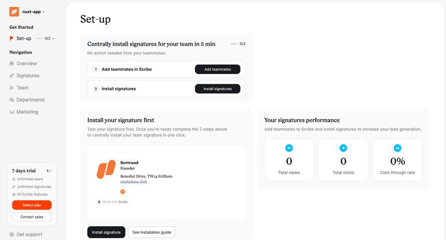 Scribe
			onboarding team management team collaboration dashboard sidebar navigation onboarding automation sidebar setup performance metrics progress progress bar modern ui page example