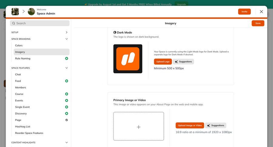 Mighty
			 content management configuration settings grid onboarding file upload upload image configuration screen ui page example