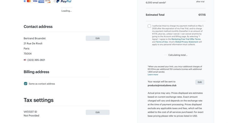 Mailchimp
				settings ui page example