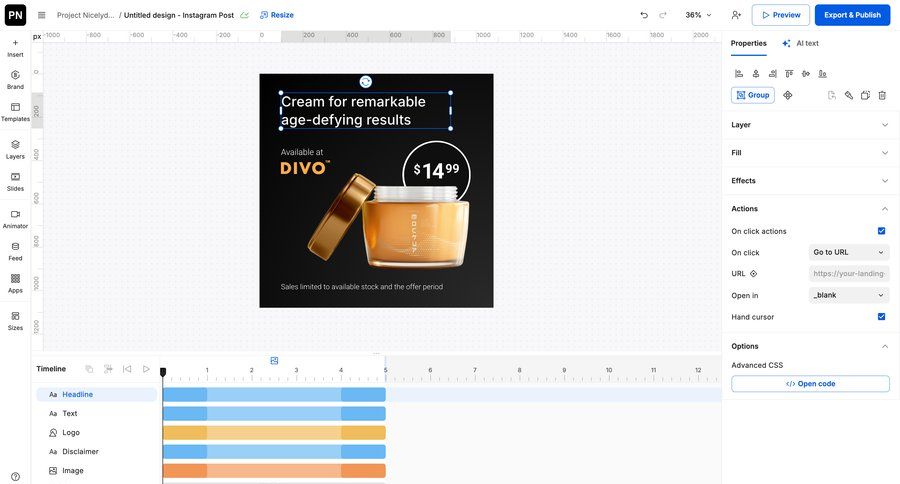 Creatopy
			 e-commerce grid editor design export customize ui page example