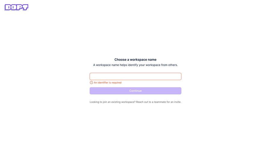 Dopt
				onboarding page example