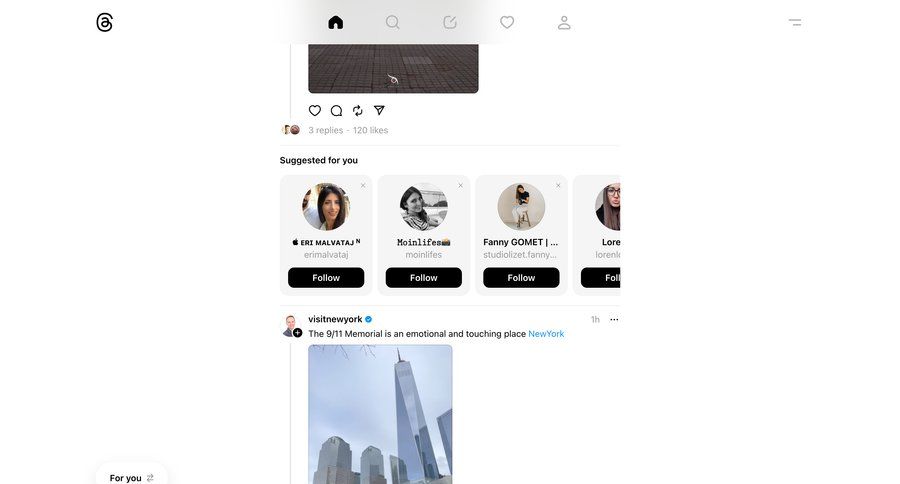 Threads
			home activity feed comments & reactions sharing settings content sharing recent activity social feed activity stream ui page example