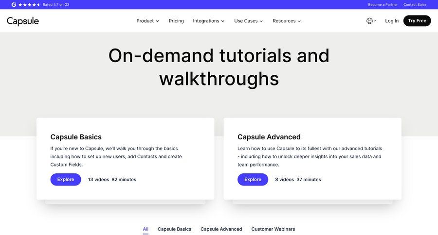 Capsule
				onboarding ui page example