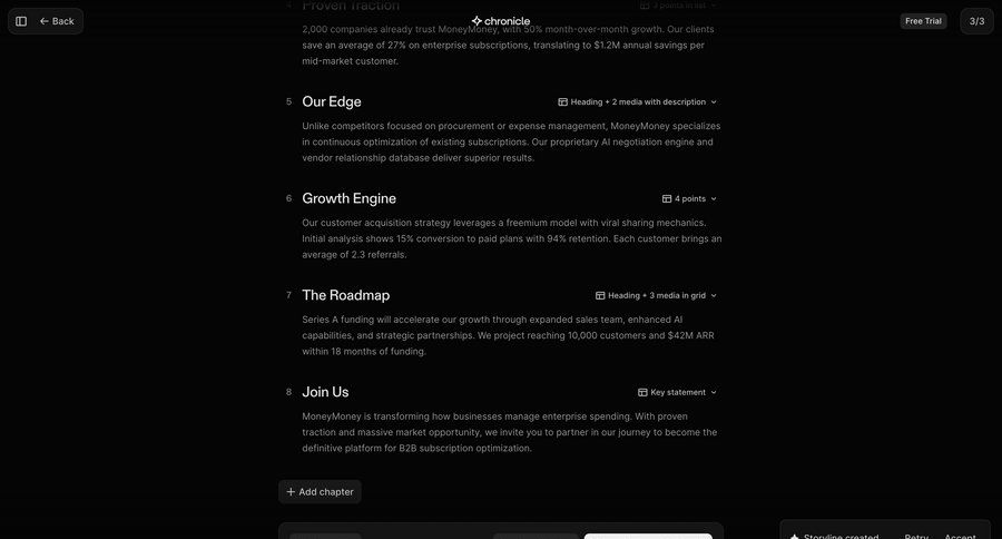 Chronicle
			 automation finance progress indicator create ui page example