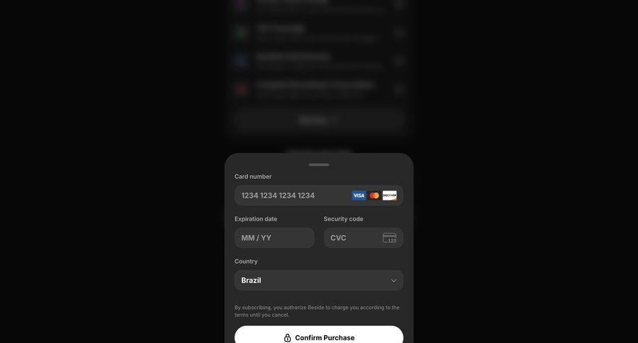 Beside
				checkout ui page example