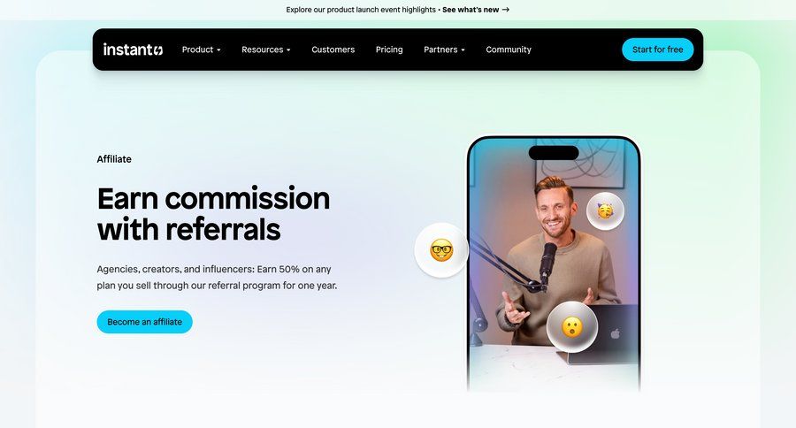 Instant
			partner program & affiliation partners experts media assets accordion affiliate program ui page example