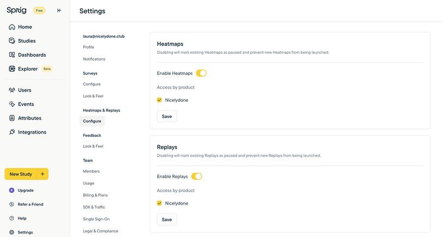 Sprig
			 configuration settings sidebar navigation form privacy settings sidebar ui page example