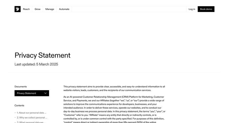 Bird
				legal ui page example
