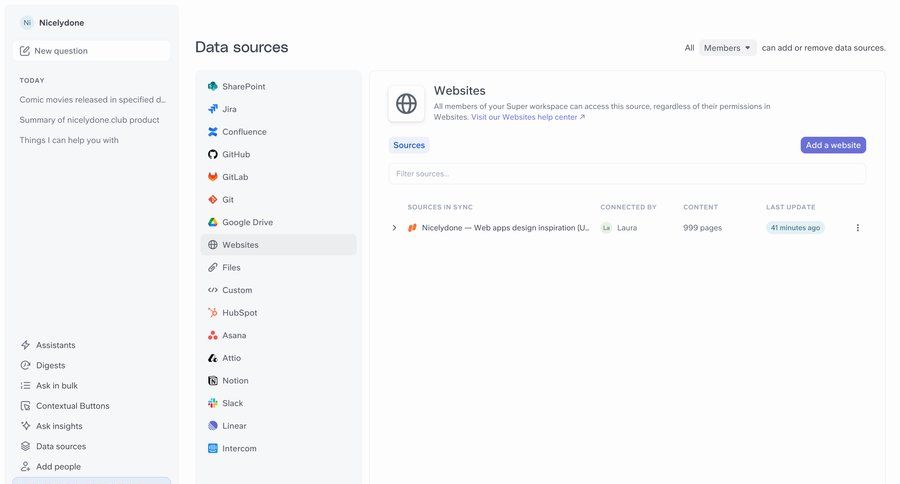 Super
				settings ui page example