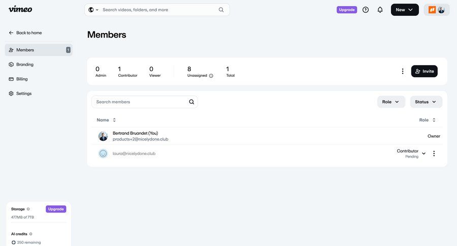 Vimeo
				team settings ui page example
