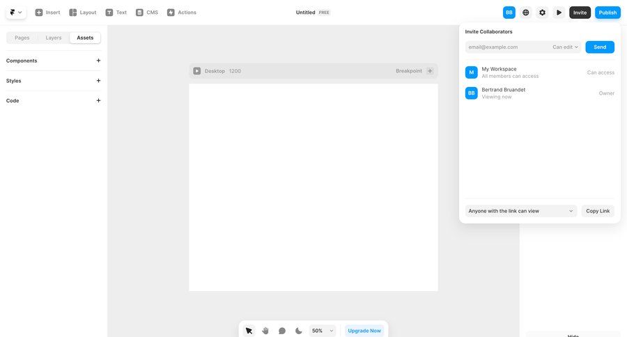 Framer
			navigation team settings sharing settings collaboration user management form design access control real-time collaboration send invitation sidebar navigation menu navigation bar menu navigation links navigation buttons ui page example