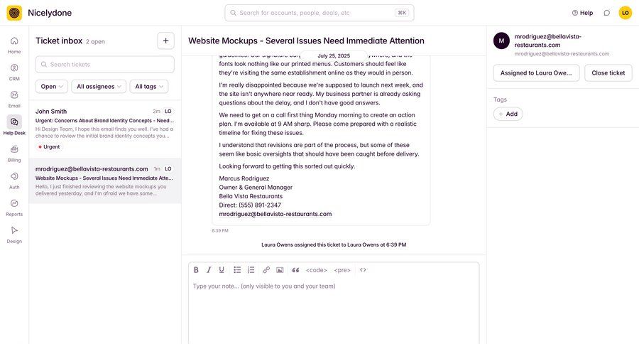 Outseta
			 collaboration sidebar navigation tagging email inbox communication menu ui page example