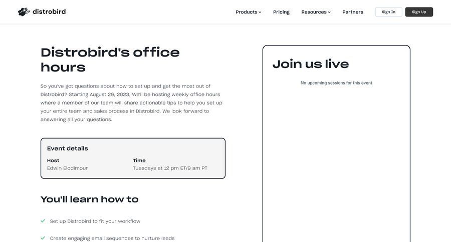 Distrobird
			webinars alternatives pricing calculator ui page example