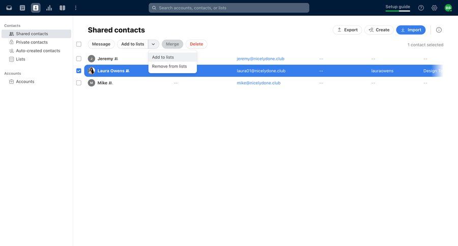 Front
			 collaboration sidebar navigation grid list management bulk import bulk delete bulk archive trainings table ui page example