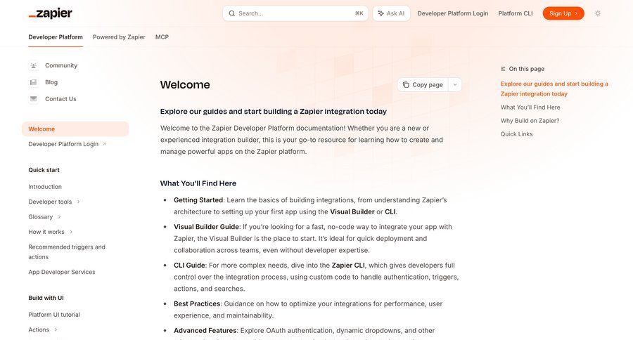 Zapier
				article ui page example