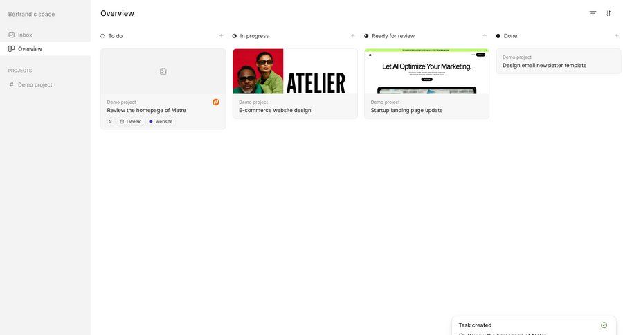 Workflow
			home list activity feed task management dashboard project management sidebar ui page example