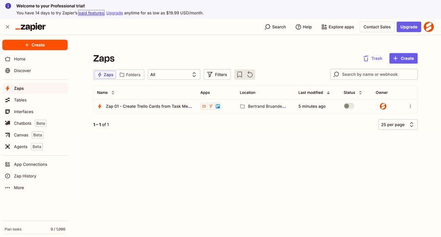 Zapier
			list filters information state dashboard sidebar navigation automation workflow automation data display create table search bar ui page example