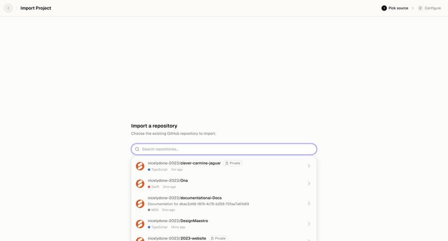 Poolside
			import project setup ui page example