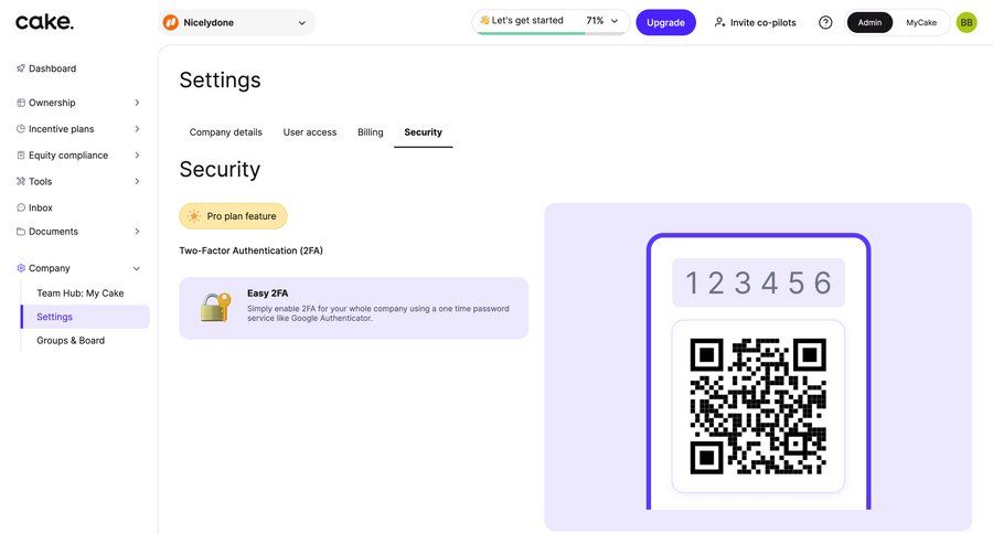 Cake
				settings ui page example