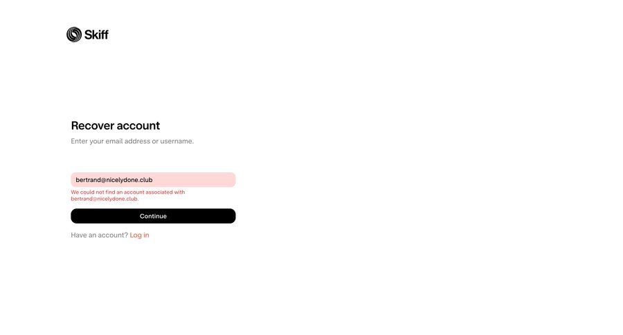 Skiff
				password reset page example