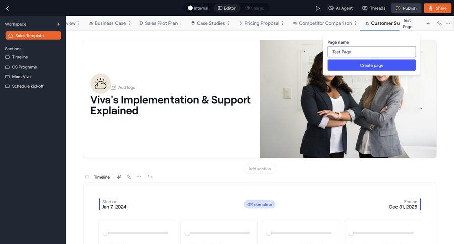 Dock
			 document creation ui page example