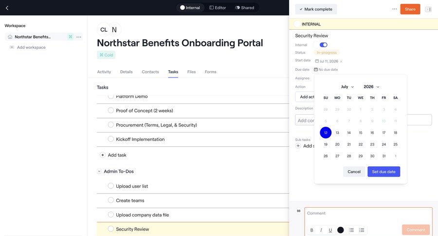 Dock
			 task management date picker ui page example