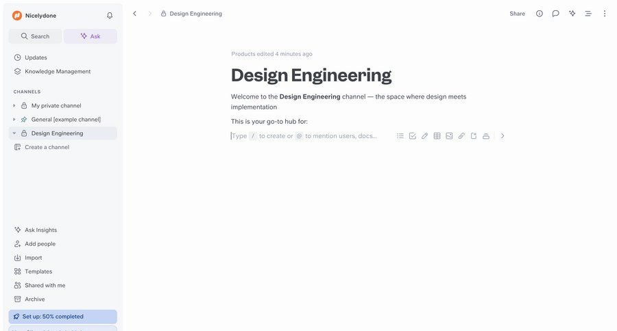 Slite
			 collaboration sidebar navigation templates knowledge management sidebar ui page example