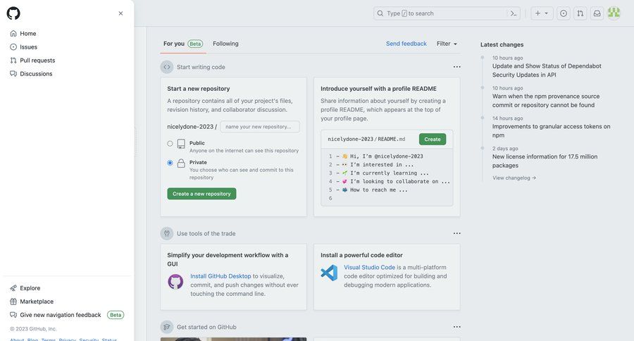 Github
			 collaboration dashboard project management grid account setup project creation dropdown filters create menu profile page modern version history version control widgets ui page example