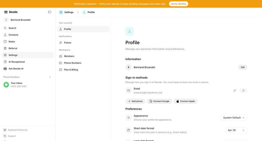 Beside
			 settings account management form account setup profile settings account settings user account profile management user data hierarchical navigation sidebar security user profile communication navigation bar integration modern inline edit team management ui page example
