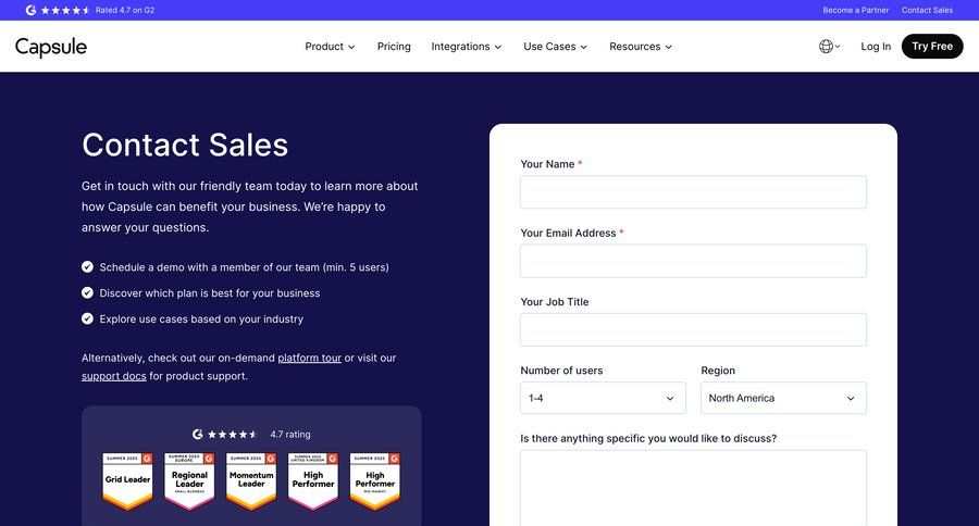 Capsule
				form ui page example