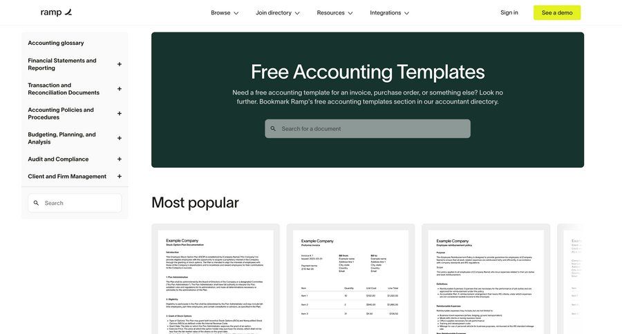 Ramp
			resources guide newsletter free account free templates guide download download report global search order tracking ui page example