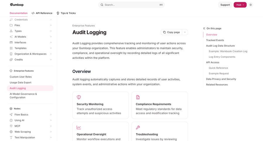 Gumloop
			 security compliance ui page example
