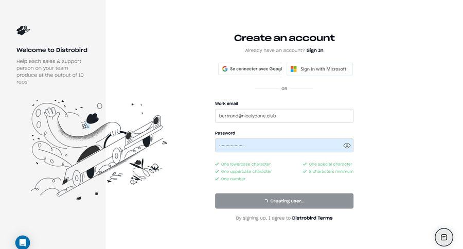 Distrobird
				signup page example