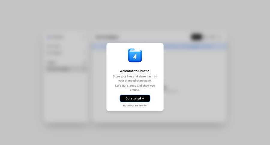Shuttle
			 modal screen onboarding file management onboarding modal setup on boarding ui page example