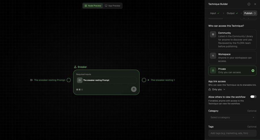 Flora
			 settings artificial intelligence form workflow management workflow builder access control tagging ui page example