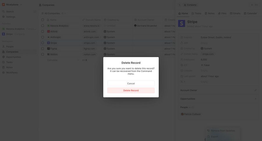 Twenty
			 data management grid delete confirmation modal dialog cancel deletion sidebar table confirmation message ui page example