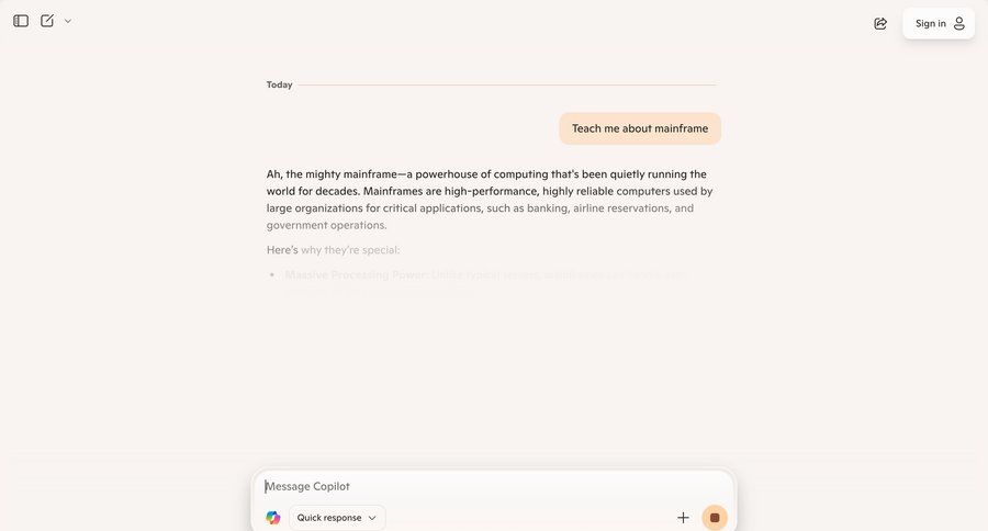 Copilot
			 chat documentation chat interface chatbot ui page example