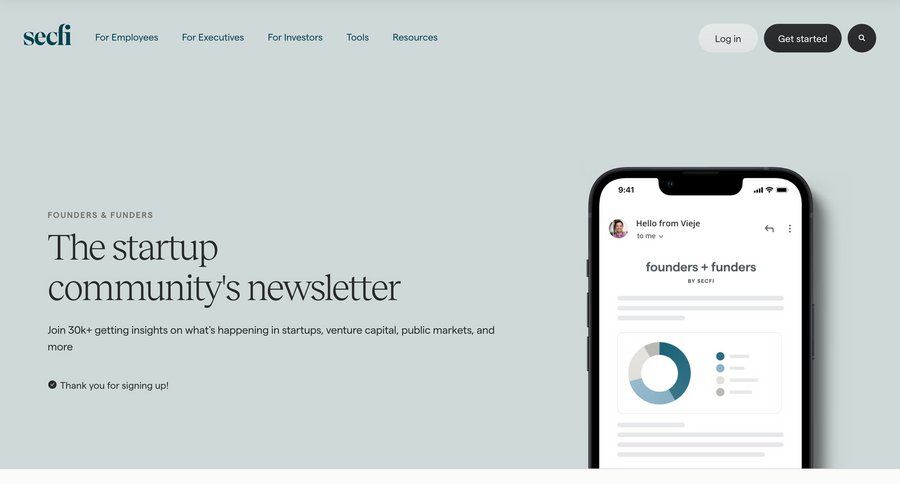 Secfi
			 free account call to action insight new not found page not found newsletter signup suggestion ui page example