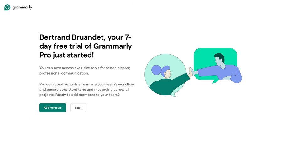 Grammarly
				onboarding ui page example