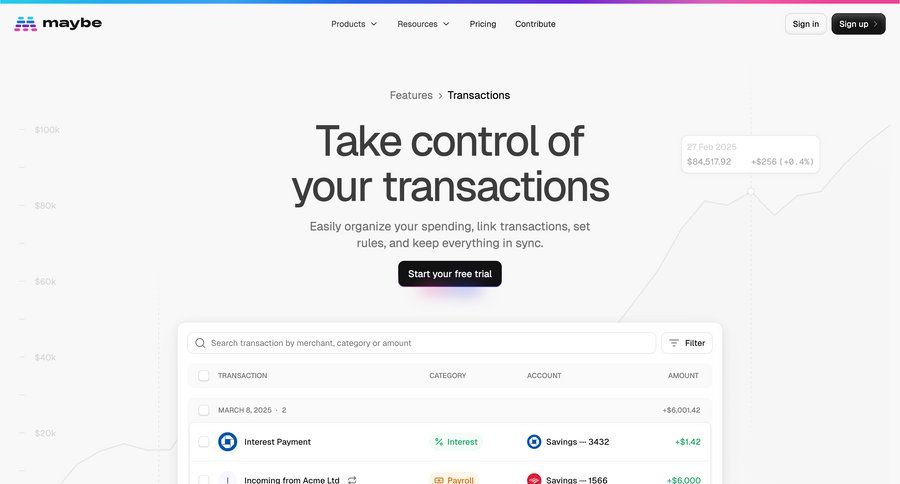 Maybe Finance
				list ui page example