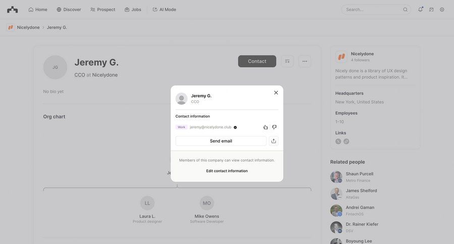 The org
			 design profile page ui page example