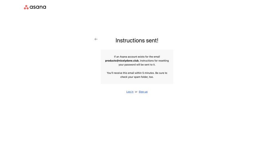 Asana
			 project management account management confirmation confirmation screen authentication security auth message change password password update update email confirmation signup confirmation confirmation message ui page example