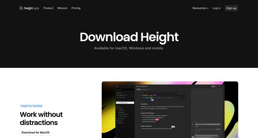 Height
			application download desktop download mobile marketing website design ui page example